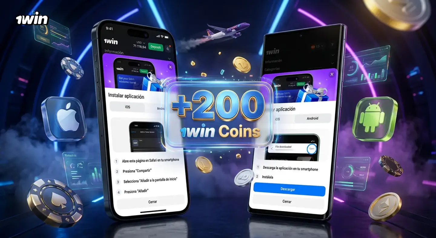 Programa de puntos de 1win con el premio por instalar la aplicación